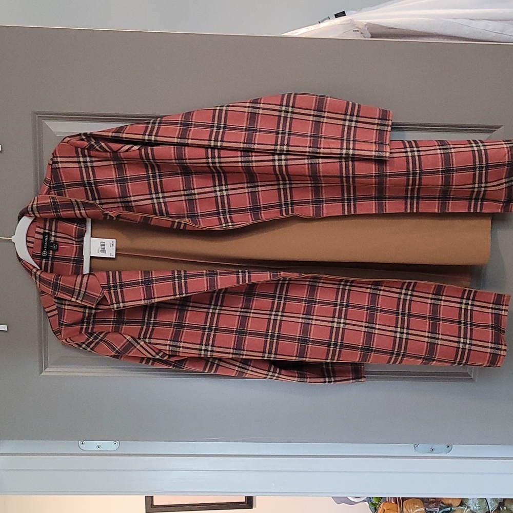 PINK PLAID NWT Jacket